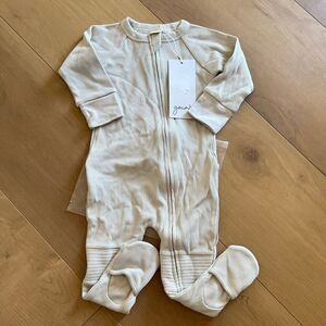 NWT Goumi Kids Stone Thermal Baby Footie SZ 18-24 mo Gray Zipper Jumpsuit
